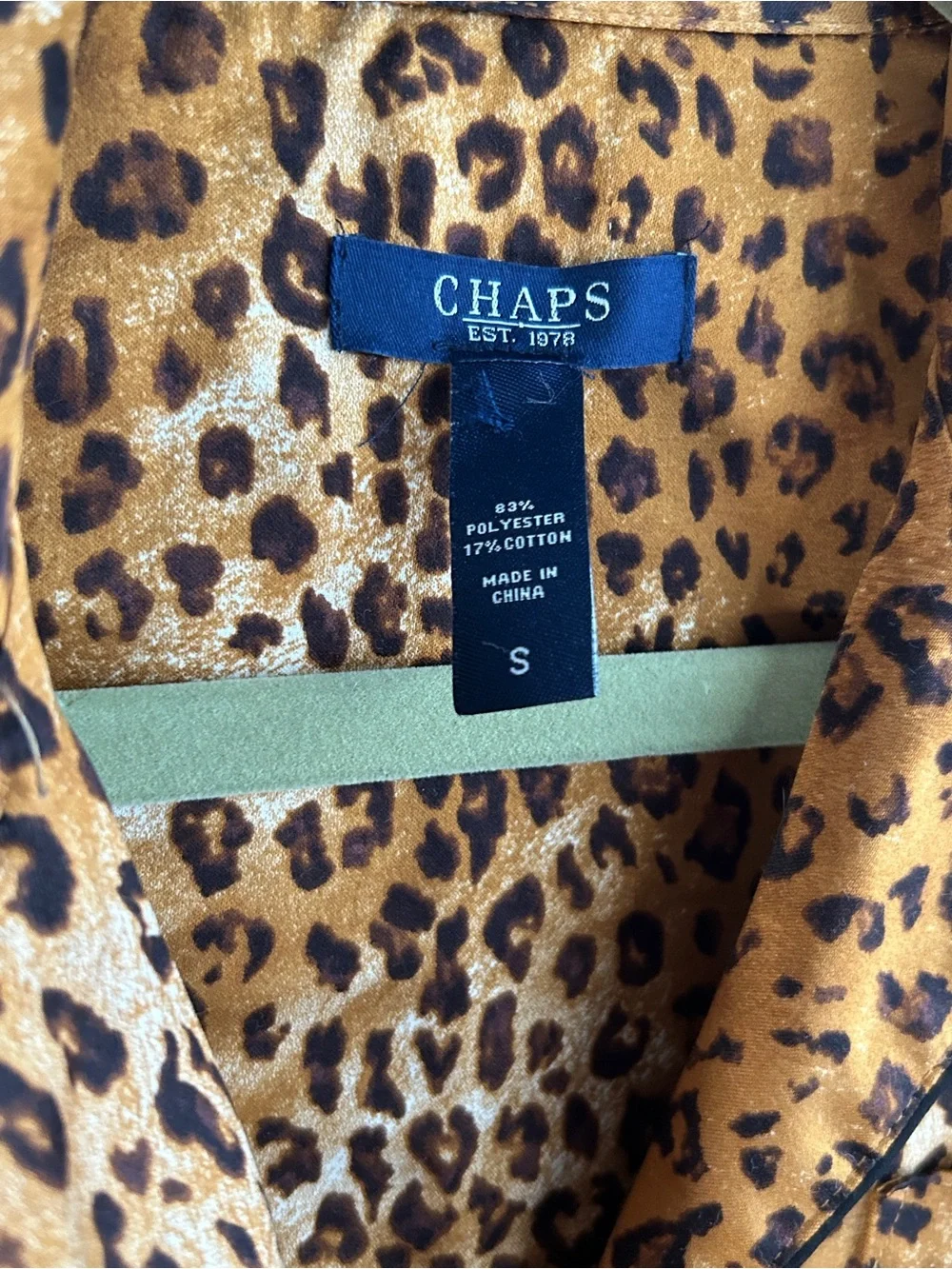 Chaps Women's Leopard Print Pajama Top